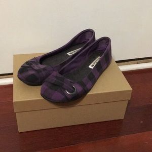 American Eagle purple plaid flats